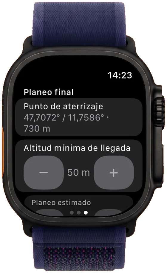 Ajustar la altitud mínima de llegada