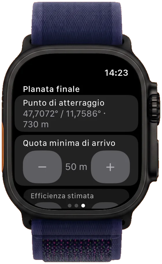 Impostare la quota minima di arrivo