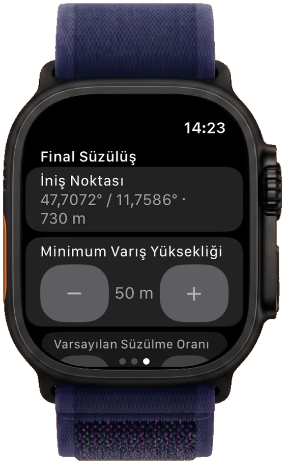 Asgari varış irtifasını ayarlama